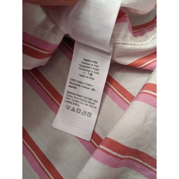 Womens J. Crew Relaxed Fit Pink Striped Button Down Shirt Size 2 Long Sleeve - Picture 6 of 8